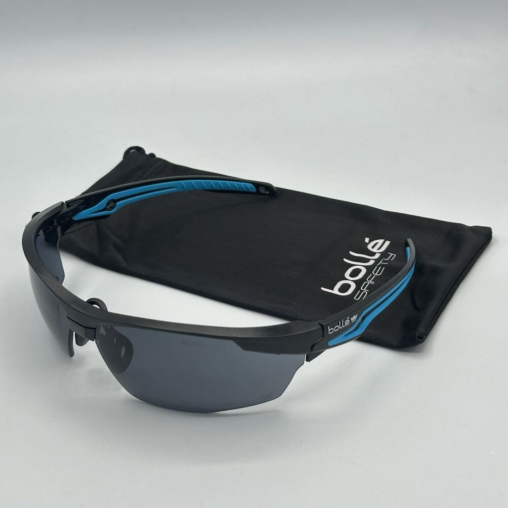 Bolle TRYONN20U Black/Blue Frame Smoke Grey Lens Anti-Scratch Safety Glasses